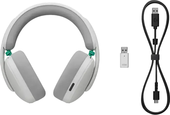 Logitech G325 Lightspeed Wireless Gaming Headset, White, 32mm Drivers, 24-bit Audio, Dual Beamforming AI Noise Reducing Mic, 24h Battery, PC Mac PS Switch