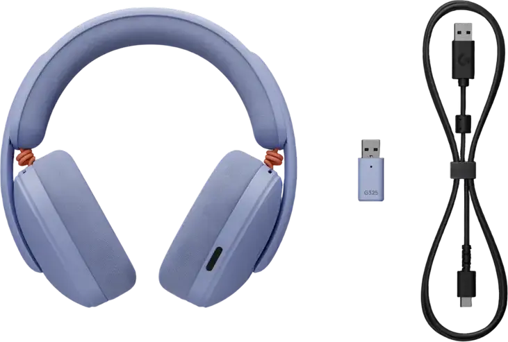 Casca Gaming Wireless Logitech G325 Lightspeed, Lila/Violet, Difuzoare 32mm, Audio 24-bit, Microfon Dual Beamforming cu Reducere Zgomot AI, Baterie 24h, PC Mac PS Switch
