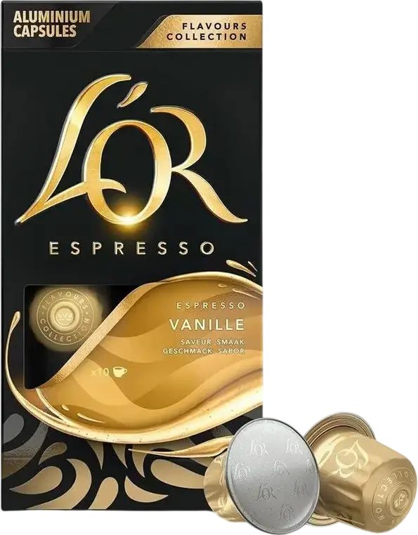 L'OR Espresso Vanille Vanilla Flavoured Coffee Capsules, Nespresso Compatible Aluminium Capsules, Pack of 10
