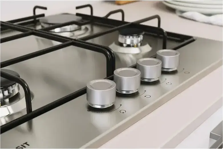 Газовая варочная панель Indesit THP 642 IX/I 1, встраиваемая, 4 конфорки, нержавеющая сталь, 58см, High Power Flame Technology, автоподжиг, газ-контроль