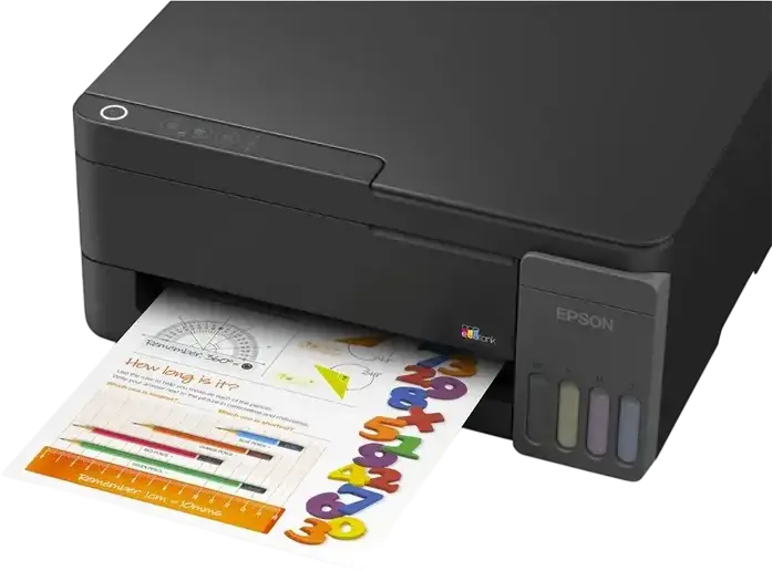 МФУ Epson EcoTank L3310, струйный многофункциональный принтер, печать, сканирование, копирование, 5760x1440 dpi, 4 встроенных резервуара, черный, комплект из 5 бутылочек с чернилами