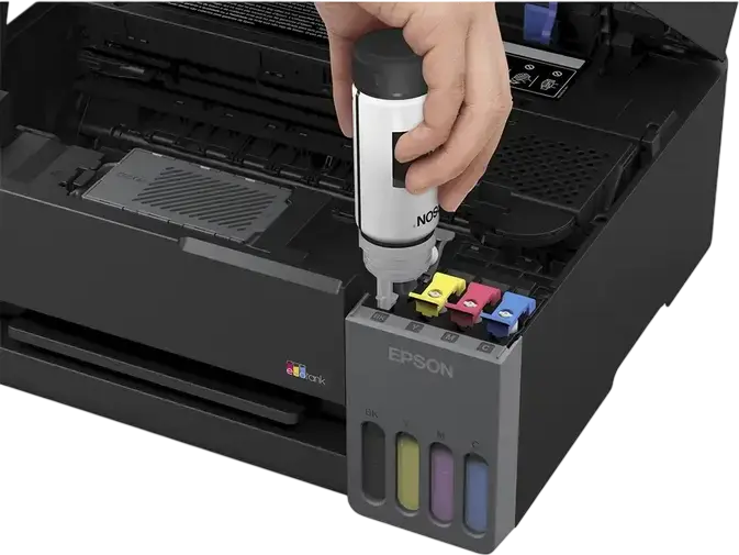 МФУ Epson EcoTank L3310, струйный многофункциональный принтер, печать, сканирование, копирование, 5760x1440 dpi, 4 встроенных резервуара, черный, комплект из 5 бутылочек с чернилами
