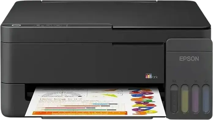 МФУ Epson EcoTank L3310, струйный многофункциональный принтер, печать, сканирование, копирование, 5760x1440 dpi, 4 встроенных резервуара, черный, комплект из 5 бутылочек с чернилами