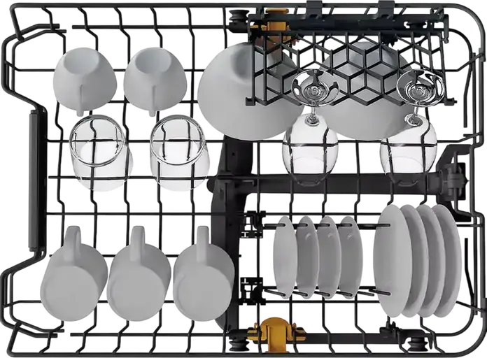 Встраиваемая узкая посудомоечная машина Whirlpool WH4ID10CS60, на 10 комплектов, класс A+++, 9 программ, PowerClean, TimeBeam, серая, ширина 44.8 см