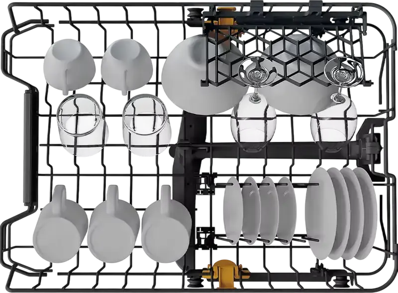 Встраиваемая узкая посудомоечная машина Whirlpool WH4ID10CS60, на 10 комплектов, класс A+++, 9 программ, PowerClean, TimeBeam, серая, ширина 44.8 см
