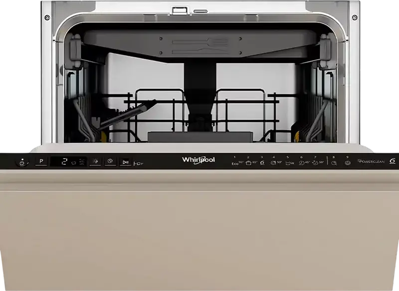 Встраиваемая узкая посудомоечная машина Whirlpool WH4ID10CS60, на 10 комплектов, класс A+++, 9 программ, PowerClean, TimeBeam, серая, ширина 44.8 см