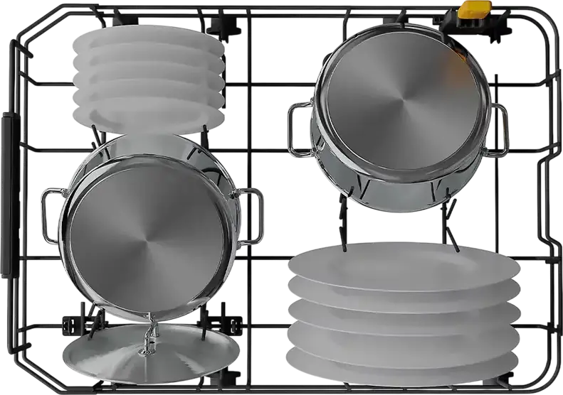 Встраиваемая узкая посудомоечная машина Whirlpool WH4ID10CS60, на 10 комплектов, класс A+++, 9 программ, PowerClean, TimeBeam, серая, ширина 44.8 см