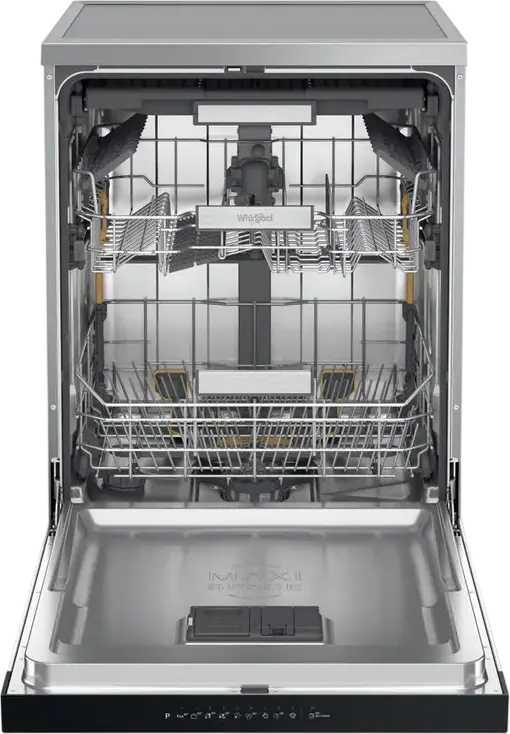 Посудомоечная машина Whirlpool W7F HP43 X MaxiSpace отдельно стоящая, на 15 комплектов, 10 программ, 43 дБ, AquaStop, нержавеющая сталь, 60x59x85 см
