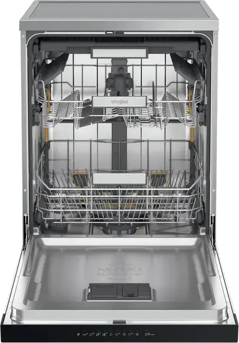 Посудомоечная машина Whirlpool W7F HP43 X MaxiSpace отдельно стоящая, на 15 комплектов, 10 программ, 43 дБ, AquaStop, нержавеющая сталь, 60x59x85 см