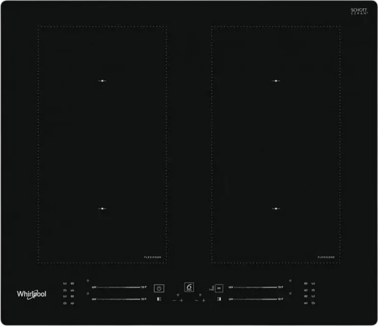 Встраиваемая индукционная панель Whirlpool WL S8560 AL, 4 зоны, FlexiOval, Slider Premium Touch, Витрокерамика, Алюминиевая рамка, Черная, 59.8 см