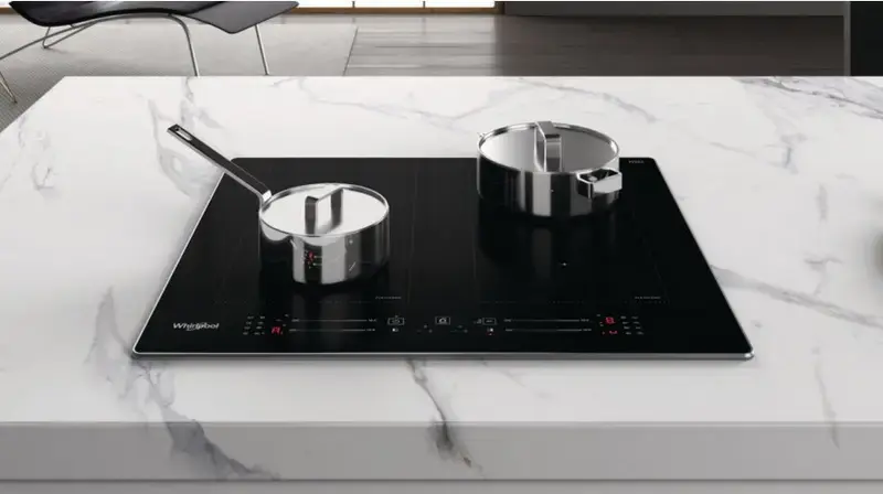 Встраиваемая индукционная панель Whirlpool WL S8560 AL, 4 зоны, FlexiOval, Slider Premium Touch, Витрокерамика, Алюминиевая рамка, Черная, 59.8 см