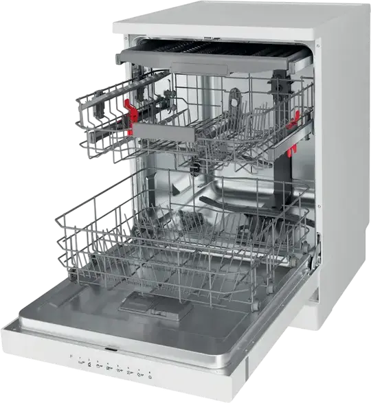 Masina de spalat vase incorporabila Whirlpool WH4FFB14BN6W, Dimensiune completa, 14 seturi, 8 programe, Afisaj LED, Alb, 60x59x85 cm