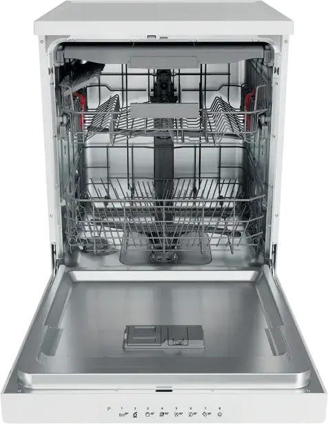 Masina de spalat vase incorporabila Whirlpool WH4FFB14BN6W, Dimensiune completa, 14 seturi, 8 programe, Afisaj LED, Alb, 60x59x85 cm