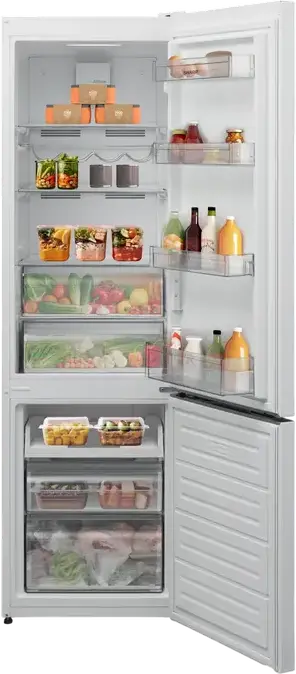 Холодильник Sharp SJ-FBA06DTXWE-EU с морозильной камерой, общий объем 270 л, Advance No Frost, ZeroDegreeZone, белый, 54x60x180 см