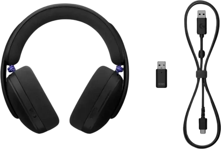 Беспроводная игровая гарнитура Logitech G325 Lightspeed, 2.4 ГГц и Bluetooth 5.2, динамики 32 мм, аккумулятор на 24 ч, шумоподавление, черный