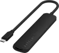 Satechi Slim Multiport Adapter 4-in-1 USB-C, алюминиевый корпус, HDMI 4K, слот для SD-карт, USB-A 3.0 и 2.0, плетеный кабель, черный