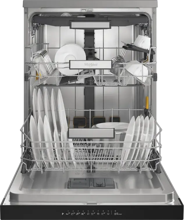 Whirlpool W7F HP61X Freestanding Dishwasher, 15 Place Settings, Energy Class A, 10 Programs, NaturalDry, Power Clean, Grey, 85x60x59 cm