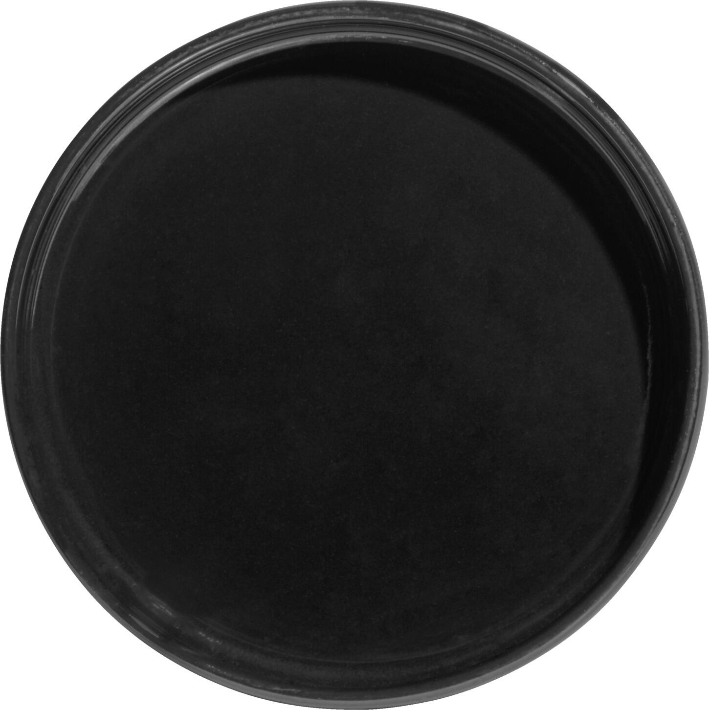 Set de 4 farfurii rotunde din ceramica VEGA Skady cu margine joasa, glazura matta neagra, 13.5x2 cm, rezistente la masina de spalat vase si cuptor cu microunde