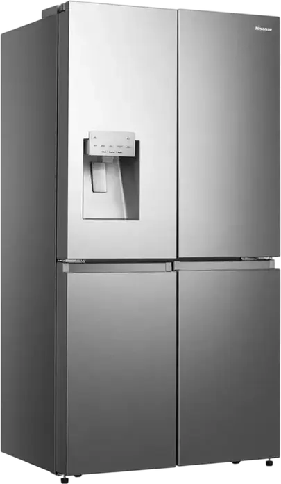 Холодильник Hisense RQ760N4SASE Side-by-Side Cross Door, Общий полезный объем 584 л, Total No Frost, Диспенсер для воды и льда, Нержавеющая сталь, 91.4x178.5x72.5 см