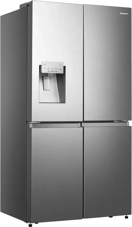 Холодильник Hisense RQ760N4SASE Side-by-Side Cross Door, Общий полезный объем 584 л, Total No Frost, Диспенсер для воды и льда, Нержавеющая сталь, 91.4x178.5x72.5 см