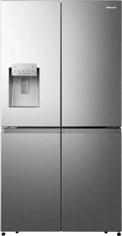 Холодильник Hisense RQ760N4SASE Side-by-Side Cross Door, Общий полезный объем 584 л, Total No Frost, Диспенсер для воды и льда, Нержавеющая сталь, 91.4x178.5x72.5 см