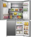 Холодильник Hisense RQ760N4SASE Side-by-Side Cross Door, Общий полезный объем 584 л, Total No Frost, Диспенсер для воды и льда, Нержавеющая сталь, 91.4x178.5x72.5 см