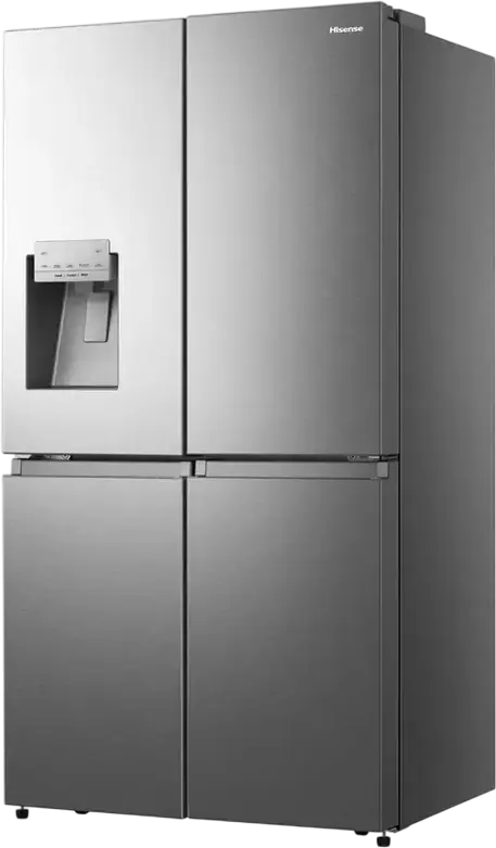 Холодильник Hisense RQ760N4SASE Side-by-Side Cross Door, Общий полезный объем 584 л, Total No Frost, Диспенсер для воды и льда, Нержавеющая сталь, 91.4x178.5x72.5 см