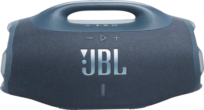 Boxa Portabila Bluetooth JBL Boombox 4 200W RMS, Albastru, Iluminare Unicolora, Rezistenta la Apa IP68, AI Sound Boost, Auracast, Baterie cu Autonomie Mare