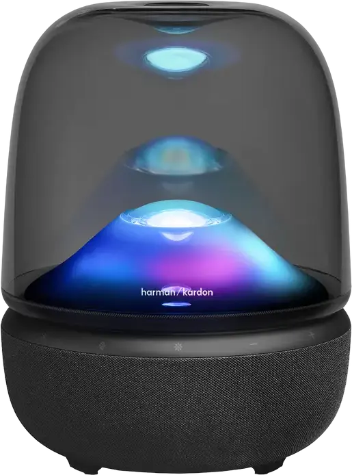 Harman Kardon Aura Studio 5 Bluetooth 5.4 Speaker, 160W RMS 2.1 CH Audio, Ambient Diamond Light, Auracast, USB-C, AUX, Black