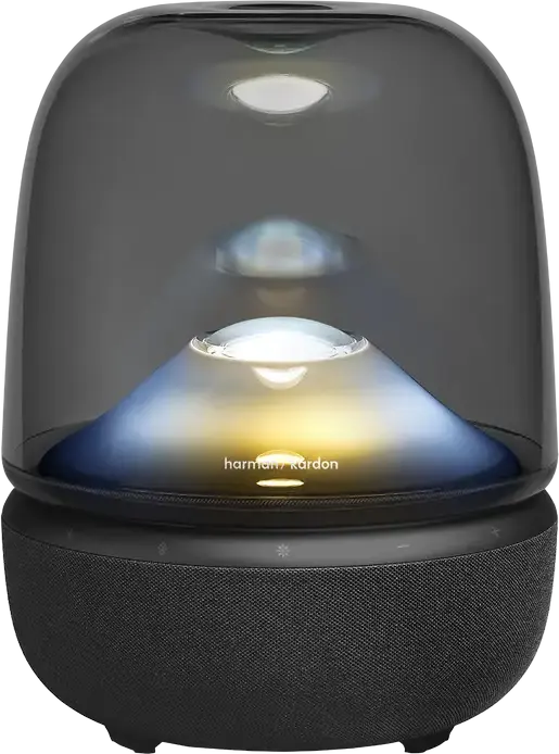 Harman Kardon Aura Studio 5 Bluetooth 5.4 Speaker, 160W RMS 2.1 CH Audio, Ambient Diamond Light, Auracast, USB-C, AUX, Black