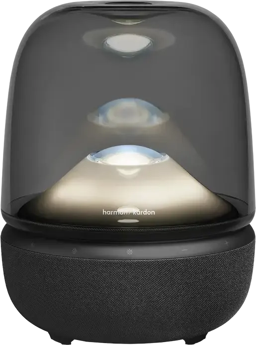 Harman Kardon Aura Studio 5 Bluetooth 5.4 Speaker, 160W RMS 2.1 CH Audio, Ambient Diamond Light, Auracast, USB-C, AUX, Black