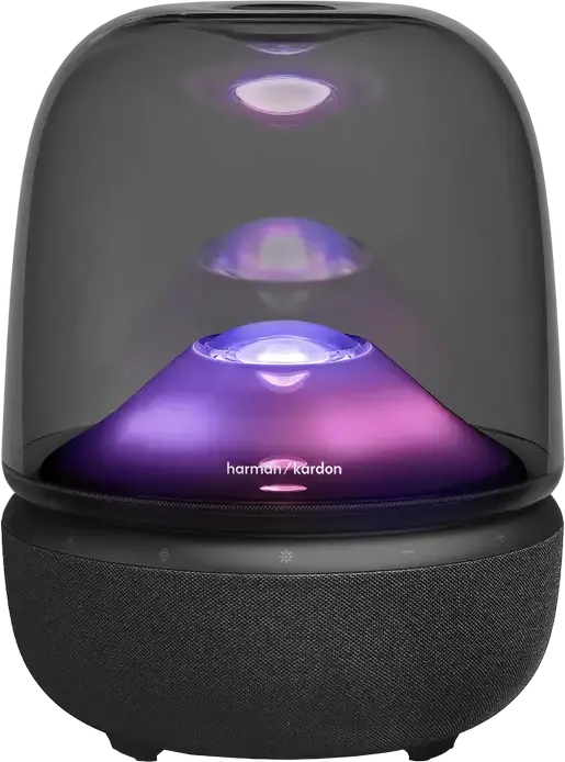 Harman Kardon Aura Studio 5 Bluetooth 5.4 Speaker, 160W RMS 2.1 CH Audio, Ambient Diamond Light, Auracast, USB-C, AUX, Black