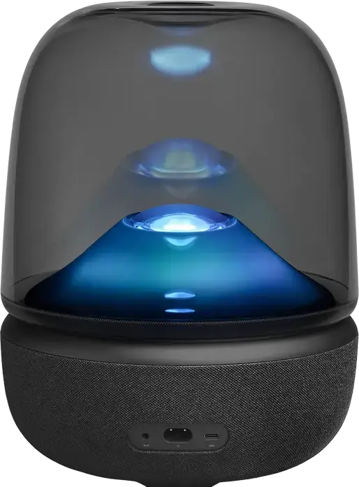 Harman Kardon Aura Studio 5 Bluetooth 5.4 Speaker, 160W RMS 2.1 CH Audio, Ambient Diamond Light, Auracast, USB-C, AUX, Black