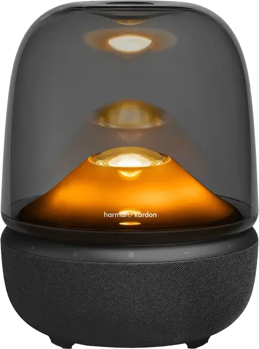 Harman Kardon Aura Studio 5 Bluetooth 5.4 Speaker, 160W RMS 2.1 CH Audio, Ambient Diamond Light, Auracast, USB-C, AUX, Black