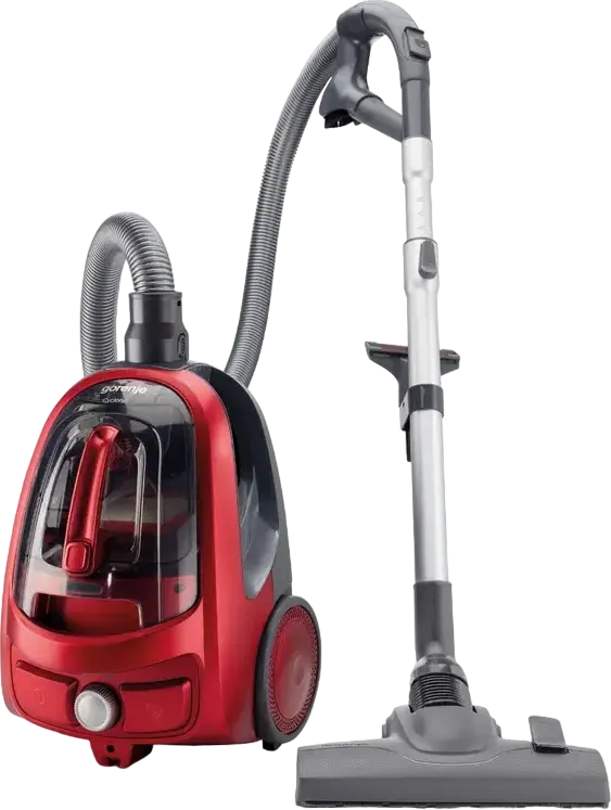 Gorenje VCE03SPRCY Bagless Cyclonic Vacuum Cleaner, 800W, 1.7L Dust Container, HEPA Filter, Telescopic Aluminum Pipe, Red/Black