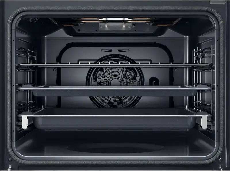 Встраиваемый электрический духовой шкаф Whirlpool OMSK58RU1SB, 71 л, класс A+, пиролитическая и гидролитическая очистка, Cook3, доводчик двери, черный, набор из 3 аксессуаров