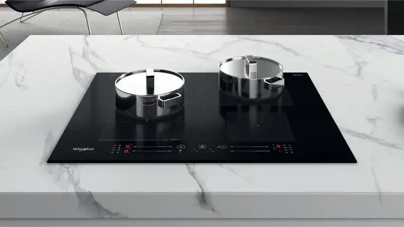 Whirlpool WF S9365 BF/IXL Built-in Induction Cooktop, 4 Zones, 65cm, iXelium Glass, 6th Sense, FlexiSide, ChefControl, Black