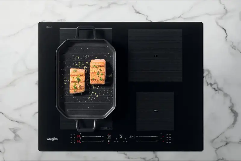 Whirlpool WF S9365 BF/IXL Built-in Induction Cooktop, 4 Zones, 65cm, iXelium Glass, 6th Sense, FlexiSide, ChefControl, Black