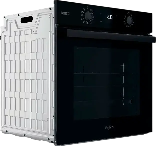 Cuptor Electric Incorporabil Whirlpool OMSK58CU1SB, Negru, Clasa Energetica A+, 8 Functii, Steam+, Cook3, Curatare Catalitica, Ghidaje Telescopice