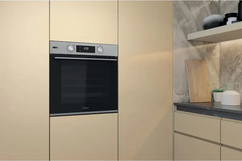 Cuptor Electric Incorporabil Whirlpool OMSK58RU1SX, 71L, Inox, Clasa Energetica A+, Steam+, Cook3, Curatare FlexiClean Pirolitica si Hidrolitica