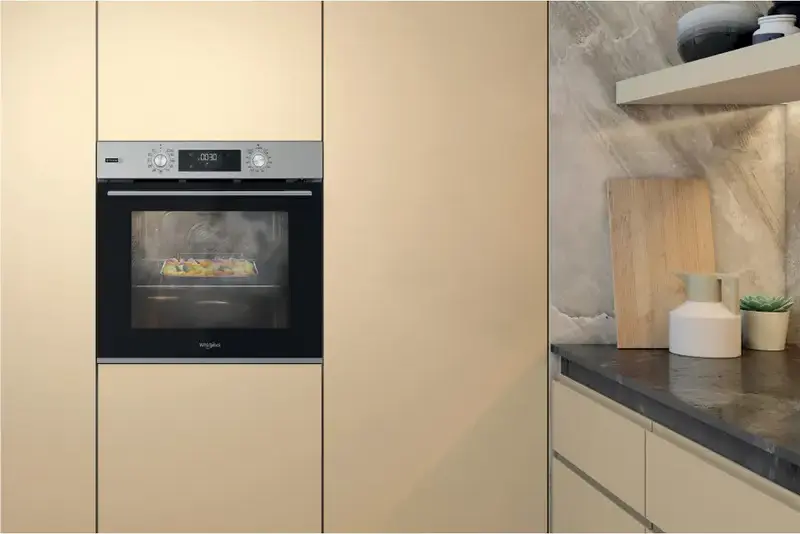 Cuptor Electric Incorporabil Whirlpool OMSK58RU1SX, 71L, Inox, Clasa Energetica A+, Steam+, Cook3, Curatare FlexiClean Pirolitica si Hidrolitica