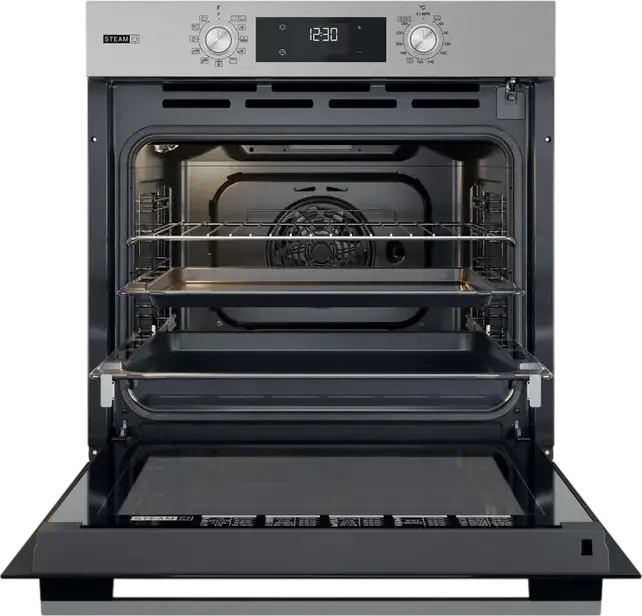 Cuptor Electric Incorporabil Whirlpool OMSK58RU1SX, 71L, Inox, Clasa Energetica A+, Steam+, Cook3, Curatare FlexiClean Pirolitica si Hidrolitica