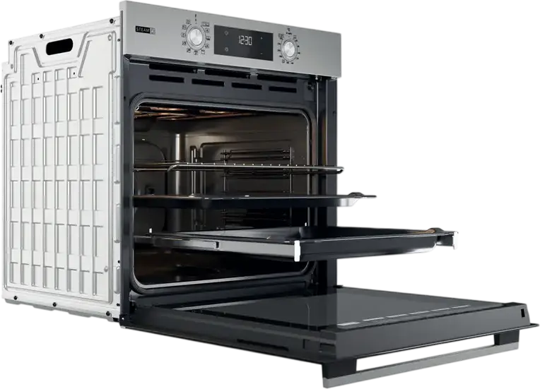 Cuptor Electric Incorporabil Whirlpool OMSK58RU1SX, 71L, Inox, Clasa Energetica A+, Steam+, Cook3, Curatare FlexiClean Pirolitica si Hidrolitica