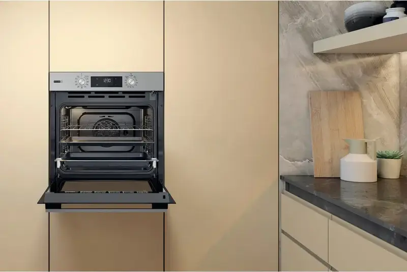 Cuptor Electric Incorporabil Whirlpool OMSK58RU1SX, 71L, Inox, Clasa Energetica A+, Steam+, Cook3, Curatare FlexiClean Pirolitica si Hidrolitica