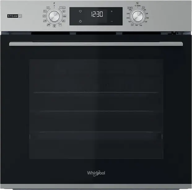 Cuptor Electric Incorporabil Whirlpool OMSK58RU1SX, 71L, Inox, Clasa Energetica A+, Steam+, Cook3, Curatare FlexiClean Pirolitica si Hidrolitica
