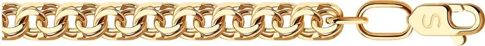 SOKOLOV 552070602 Bismark Weave Chain, 585 Red Gold, Hollow Design, Lobster Claw Clasp, 19 cm, 2.99 g, Diameter 22 mm