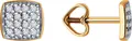 Diamant 51-122-02243-1 Women's Stud Earrings, 585 Red Gold, 32 Colorless Cubic Zirconia Inserts, 1mm Circle Shape, 1.12g