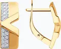 Кольцо Diamant 51-120-02978-1 женское из красного золота 585 с 36 круглыми бесцветными фианитами, английский замок, 2.89 г