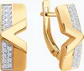 Кольцо Diamant 51-120-02978-1 женское из красного золота 585 с 36 круглыми бесцветными фианитами, английский замок, 2.89 г