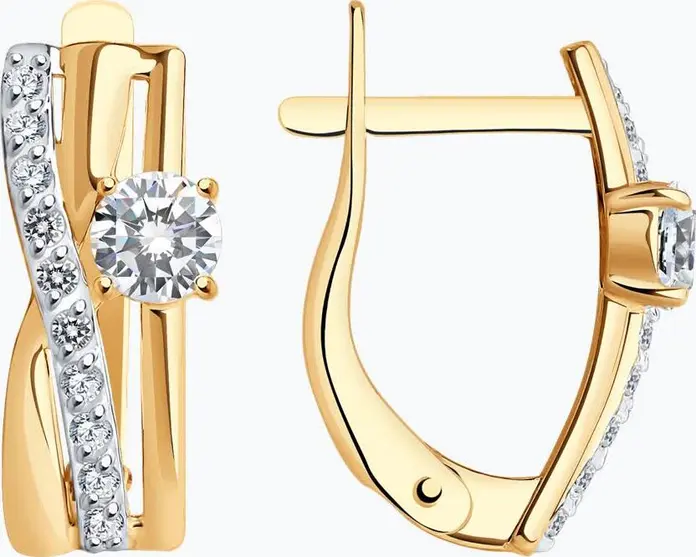Браслет женский Diamant 31-120-03047-1 из красного золота 375 пробы с 22 вставками фианитов бесцветных круглых 1.25 мм, английский замок